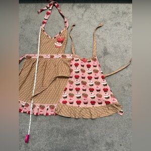 Mommy and Me Cupcake Pattern Apron Set